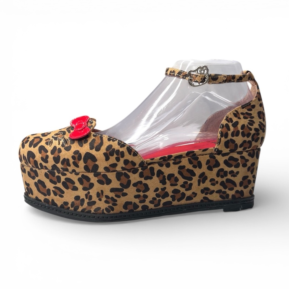 Jeffrey Campbell + Hello Kitty Suebee Leopard Platform Wedge Sandals 9M RARE